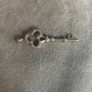 Sterling Silver and Diamond Key Pendant